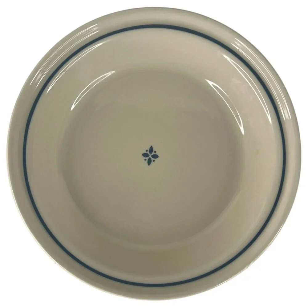 Longaberger‎ Pottery Grandma Bonnies Woven Traditions Pie Plate Classic Blue 10”
